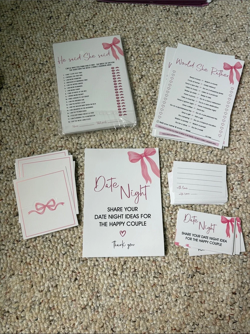 Pink Bow Party Game perfect for bridal shower